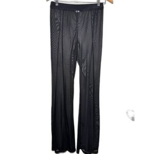 Marina West Sheer Black Pants Mesh sz small NWOT Bootcut Flare Trousers